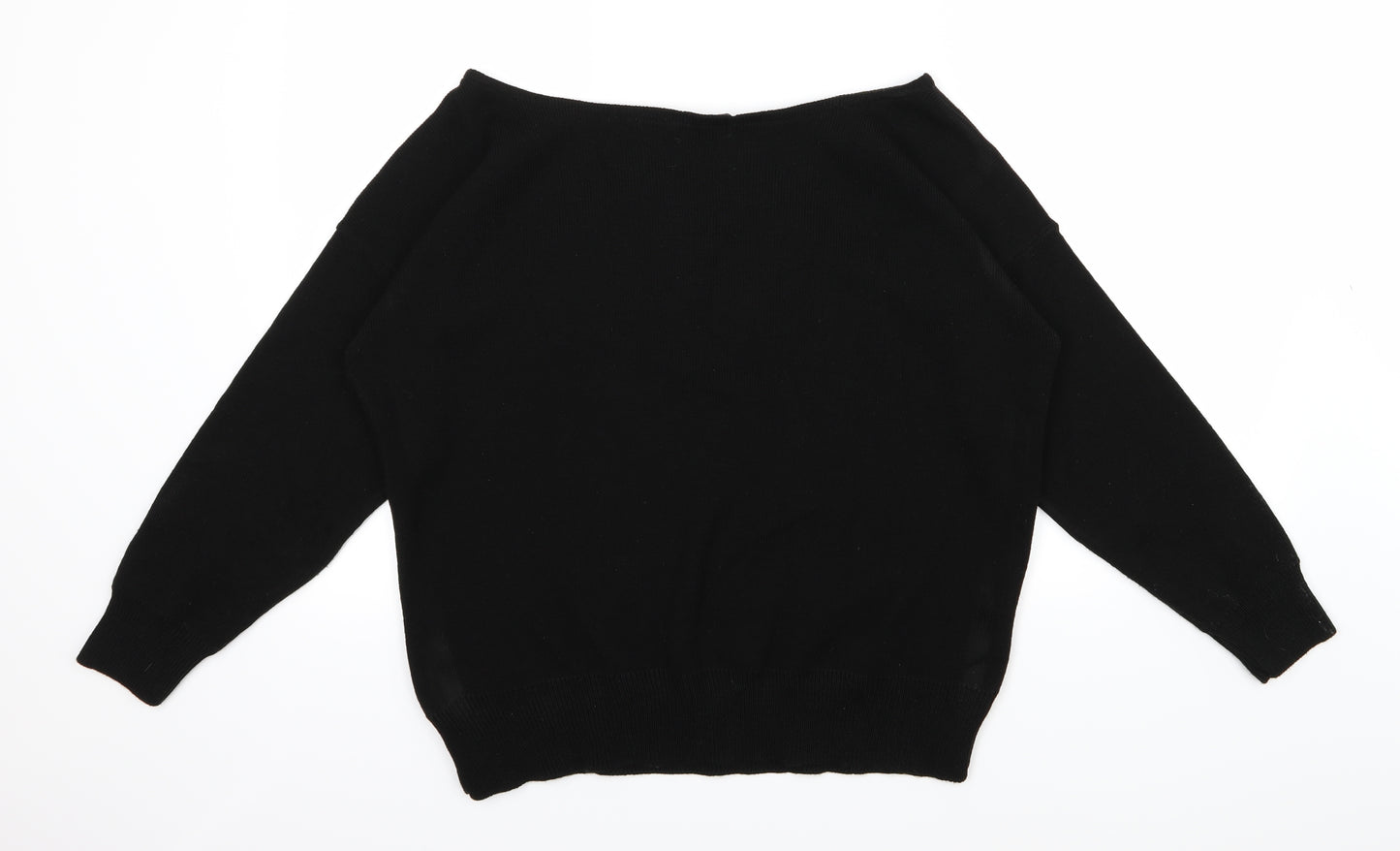 Misspap Womens Black  Knit Pullover Jumper Size L