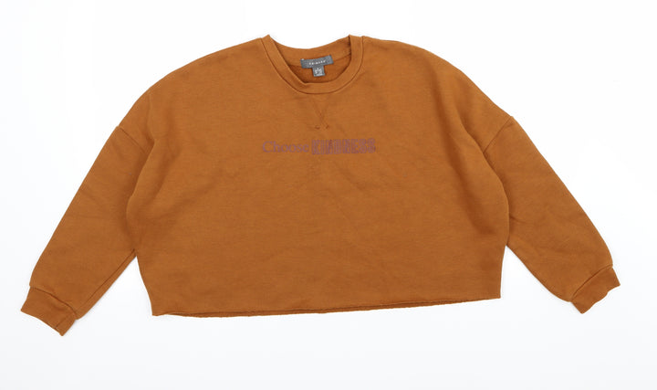 Primark Womens Brown  Jersey Pullover Sweatshirt Size S  - Choose Kindness