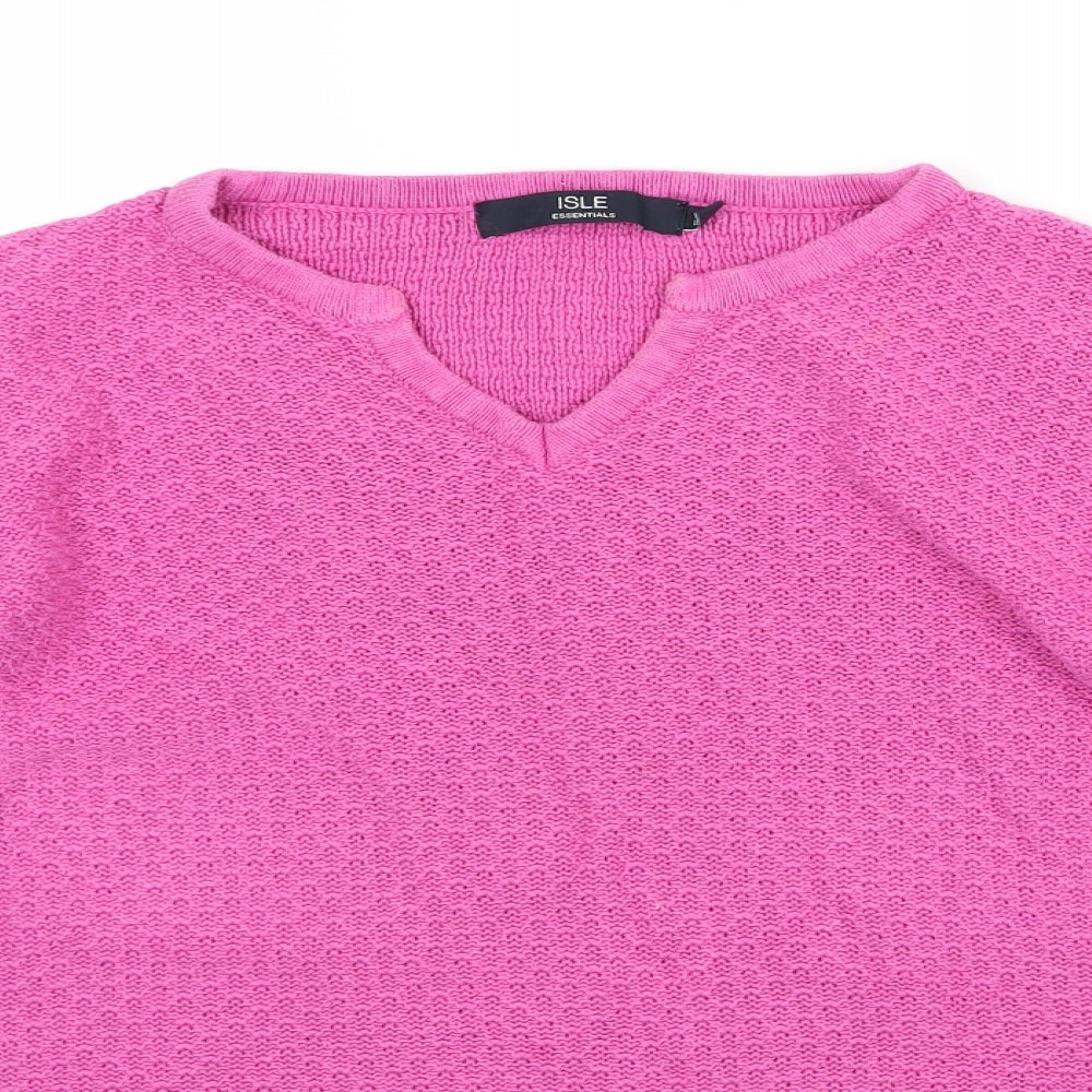EWM Womens Pink  Knit Pullover Jumper Size L