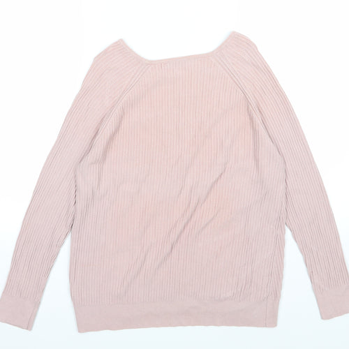George Womens Pink Striped Knit Pullover Jumper Size 16