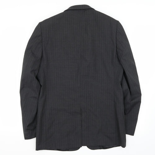 Jaeger Mens Black Striped  Jacket Suit Jacket Size 38