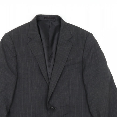 Jaeger Mens Black Striped  Jacket Suit Jacket Size 38