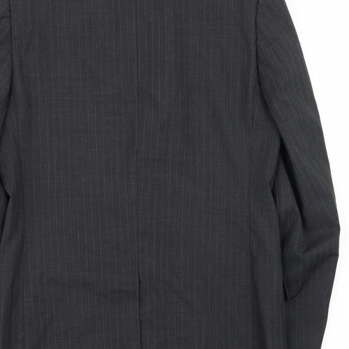Jaeger Mens Black Striped  Jacket Suit Jacket Size 38