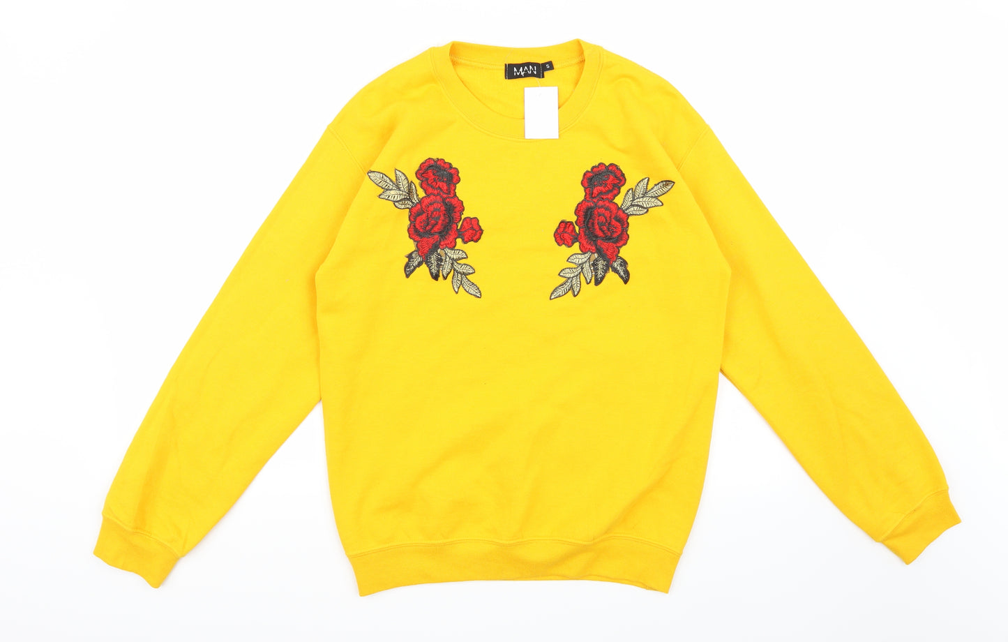 Boohoo Mens Yellow   Pullover Jumper Size S