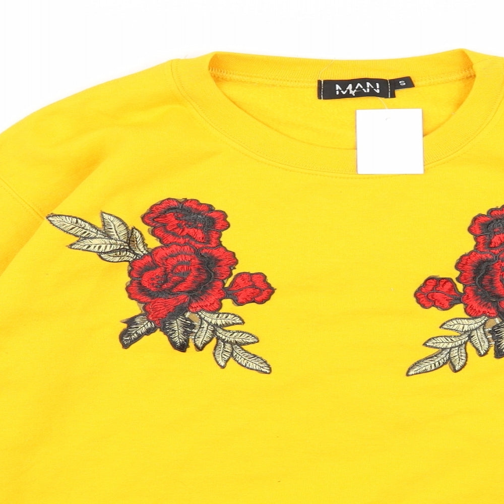 Boohoo Mens Yellow   Pullover Jumper Size S