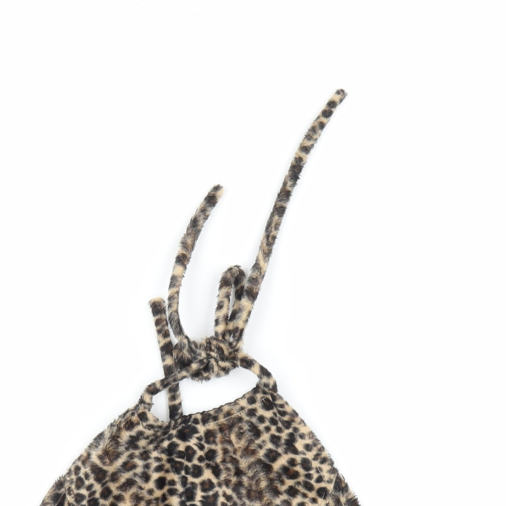 Preworn Womens Brown Animal Print  Cropped Tank Size M