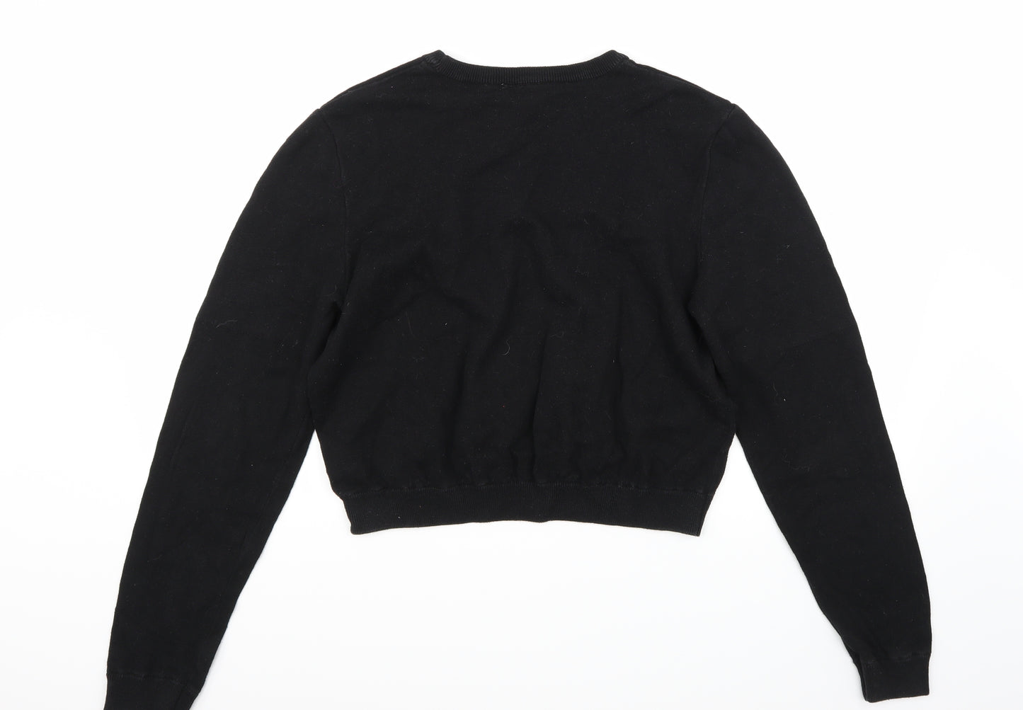 H*&M Womens Black  Rayon Pullover Jumper Size L