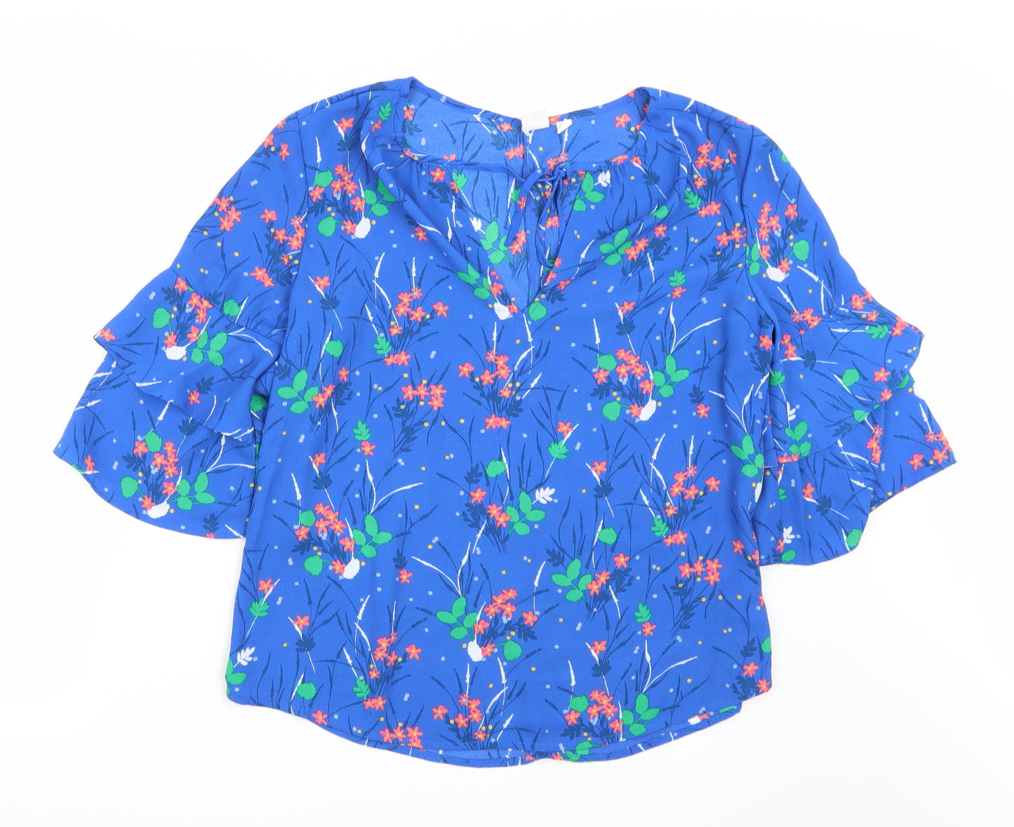 Gap Womens Blue Floral  Basic Blouse Size S