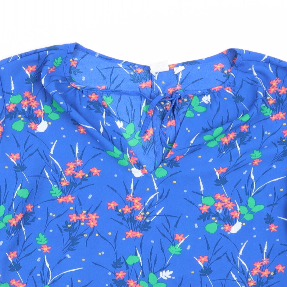 Gap Womens Blue Floral  Basic Blouse Size S