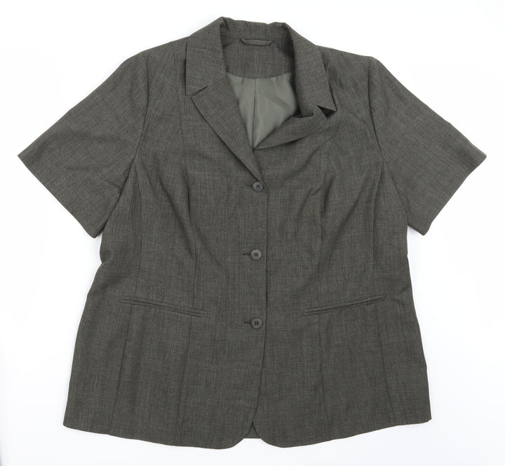 essence Womens Grey   Basic Button-Up Size 20