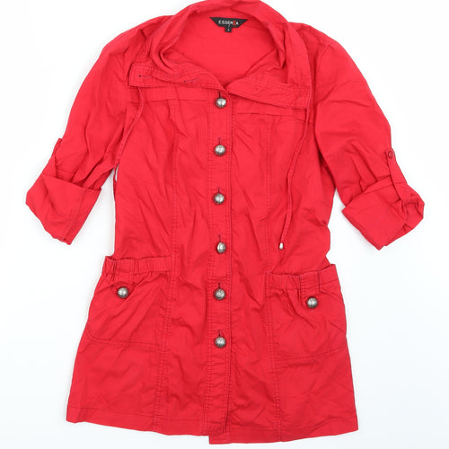Esenxa Womens Red   Basic Button-Up Size S