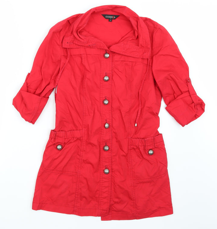 Esenxa Womens Red Basic Button-Up Size S