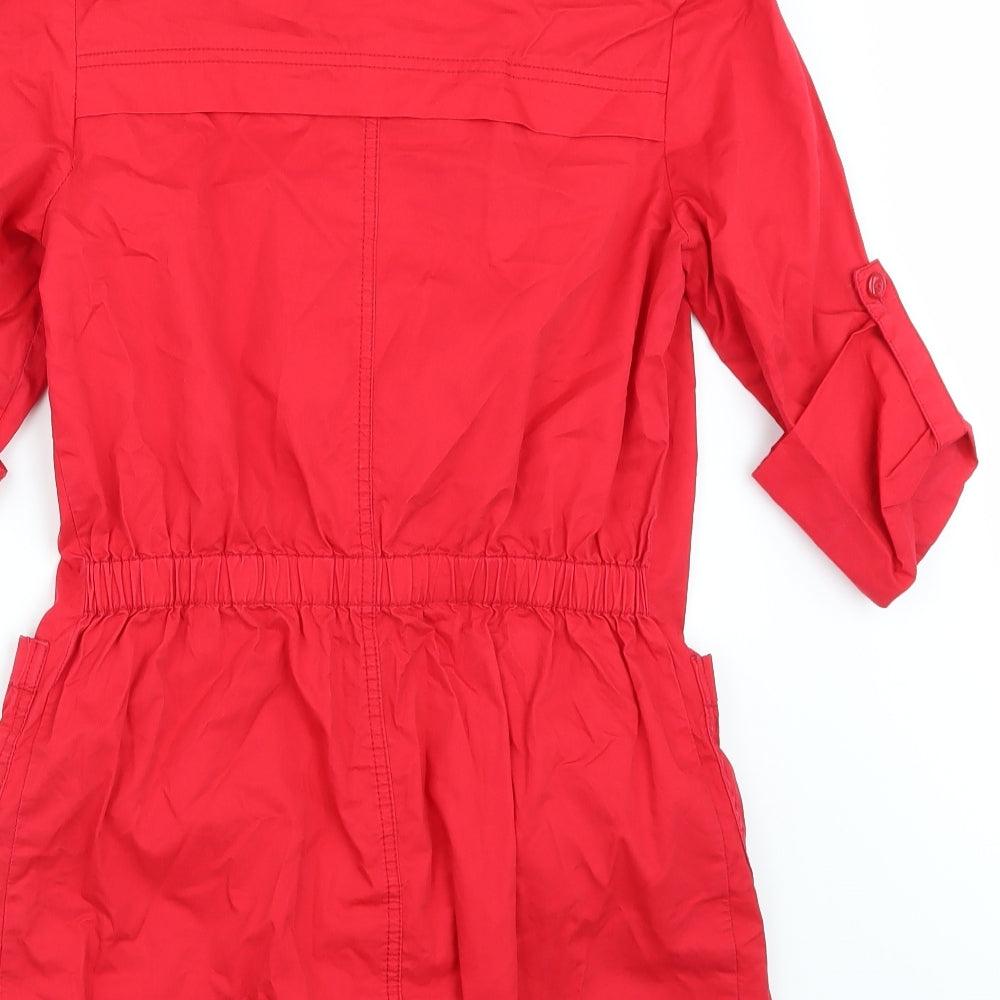 Esenxa Womens Red   Basic Button-Up Size S