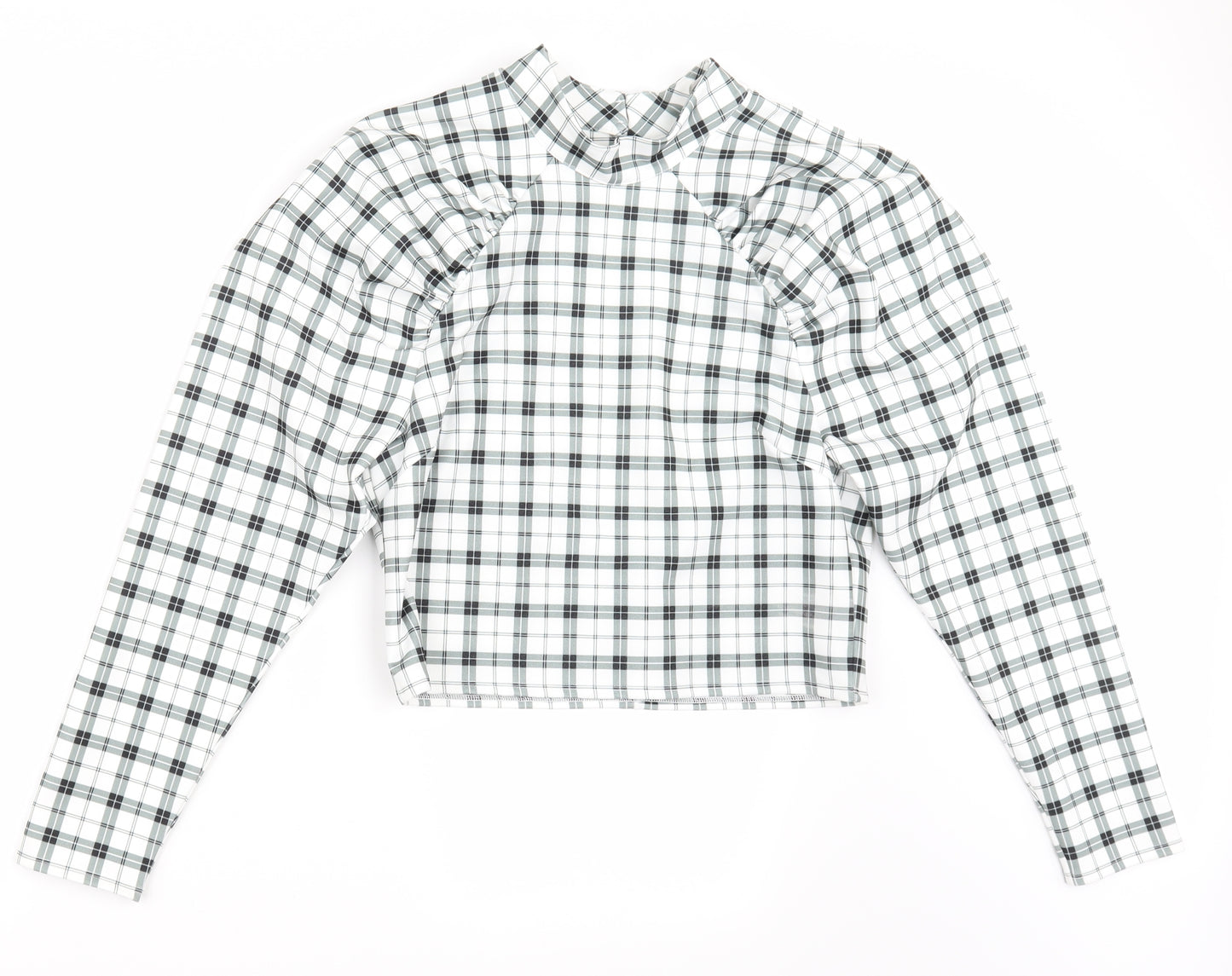 Asosw Womens White Check  Basic T-Shirt Size 14