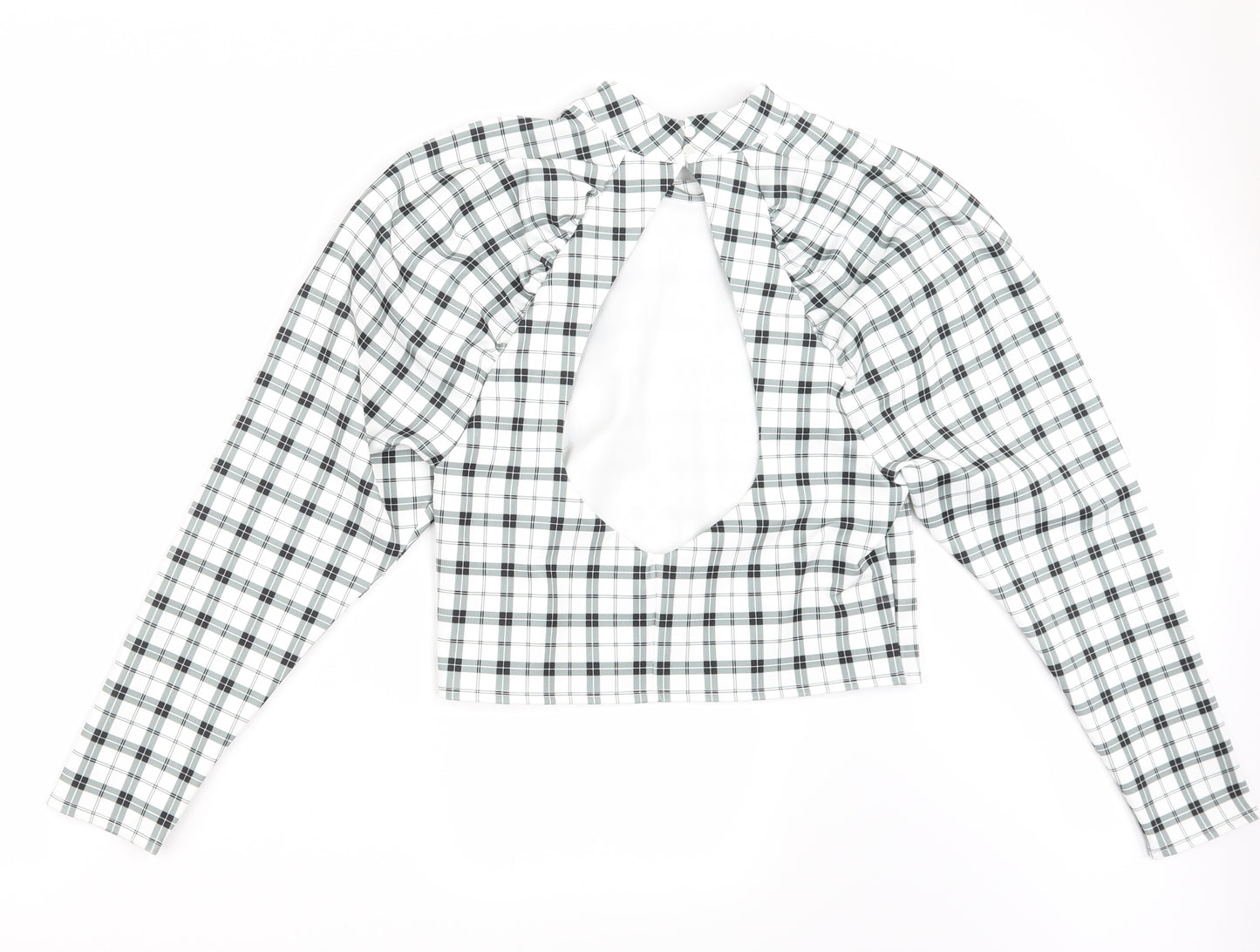 Asosw Womens White Check  Basic T-Shirt Size 14