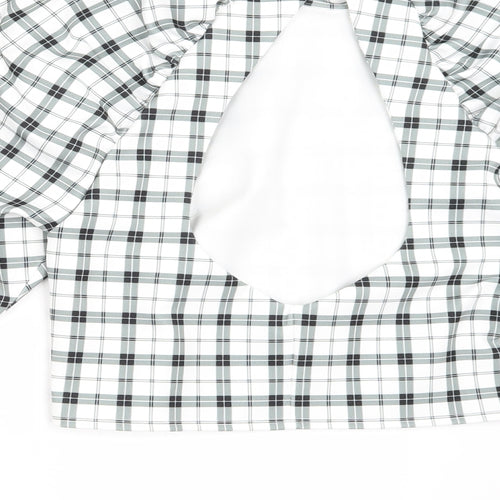 Asosw Womens White Check  Basic T-Shirt Size 14