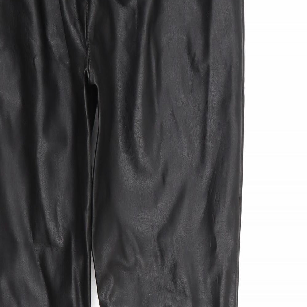 Zara Womens Black   Cropped Trousers Size S L29 in