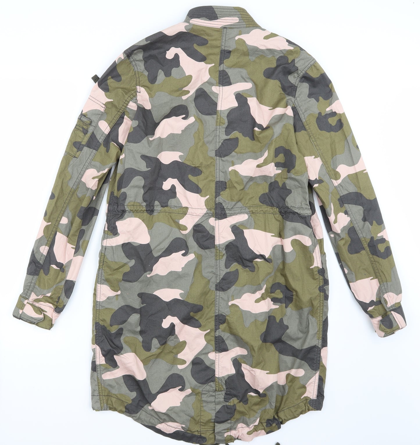 H&M Womens Green Camouflage  Jacket Coat Size 6