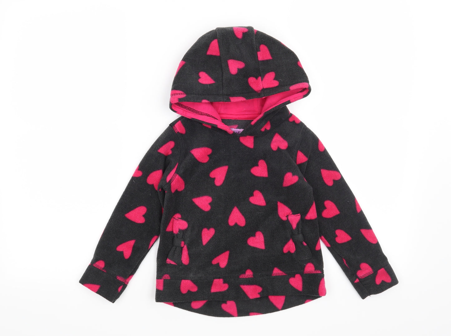 F&F Girls Grey   Pullover Hoodie Size 2-3 Years  - Hearts