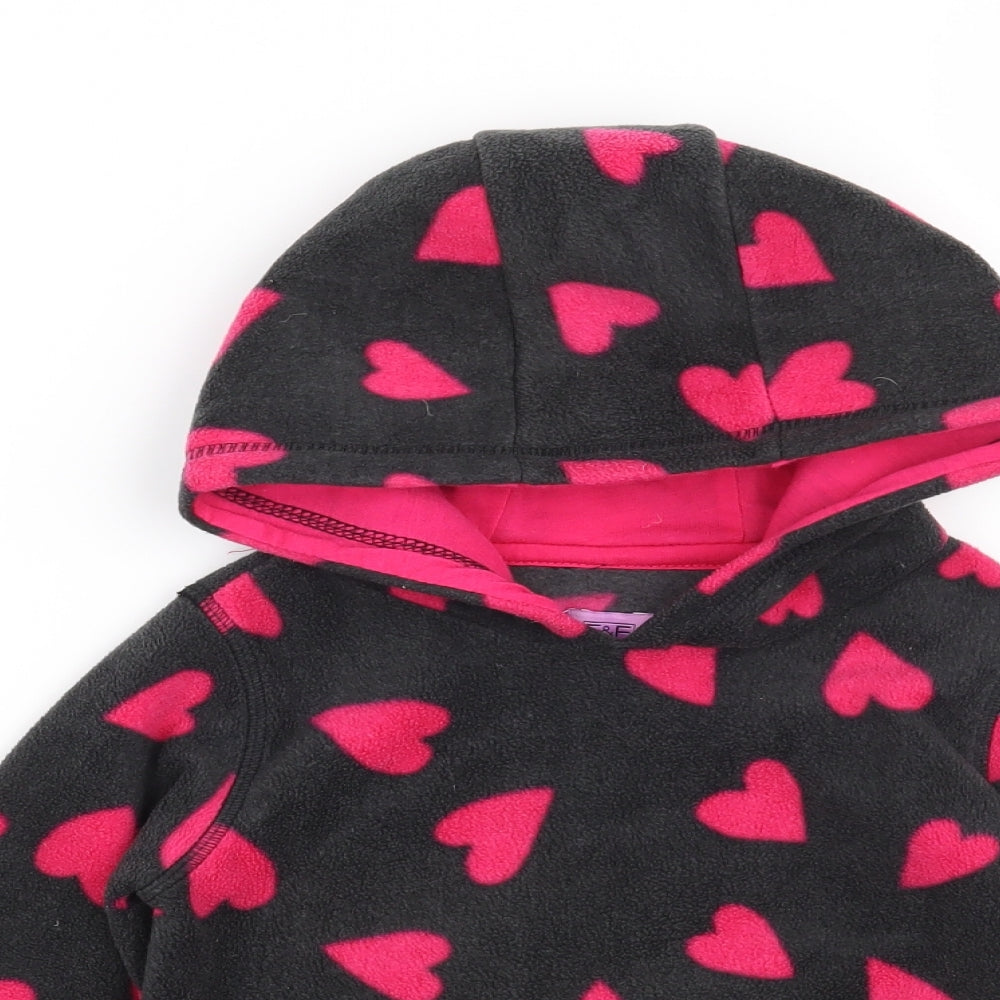 F&F Girls Grey   Pullover Hoodie Size 2-3 Years  - Hearts