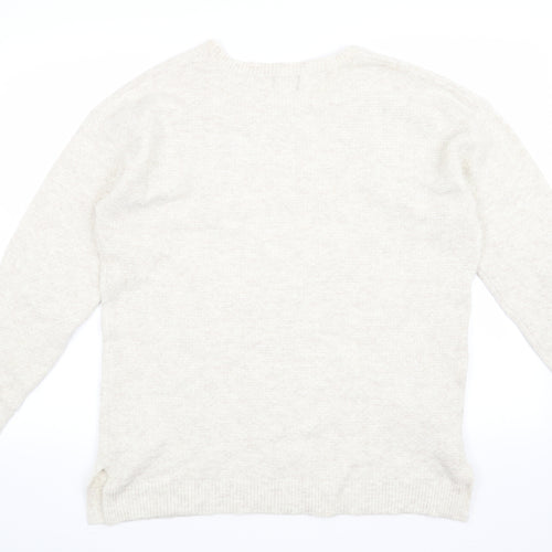 F&F Womens Beige Floral  Pullover Jumper Size 12