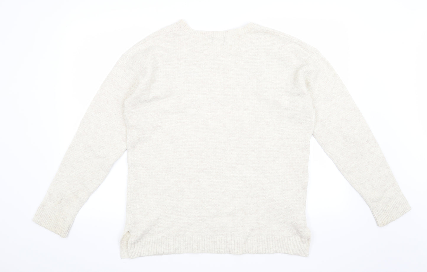 F&F Womens Beige Floral  Pullover Jumper Size 12