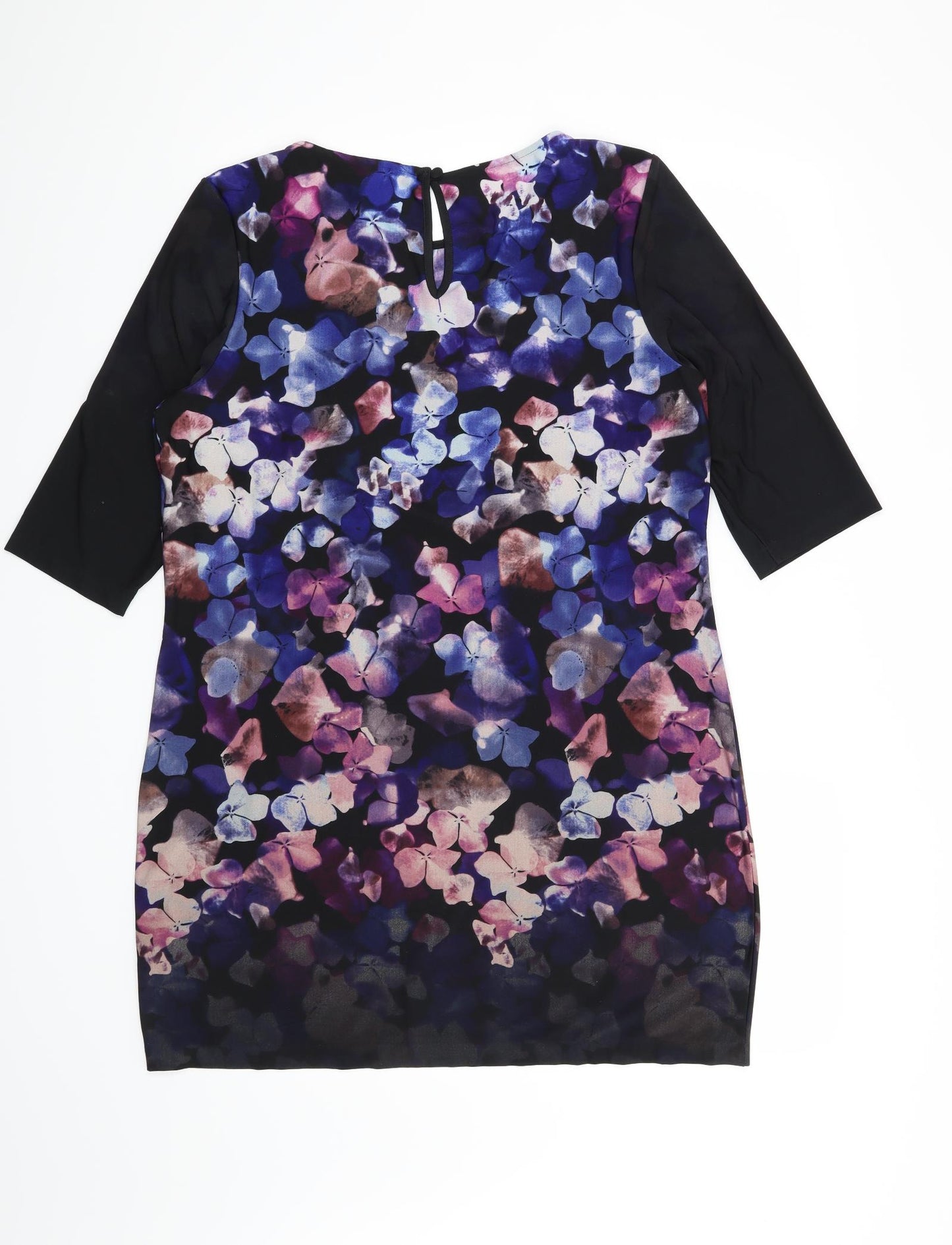 Ann Scholz Womens Purple Floral  Shift  Size 14