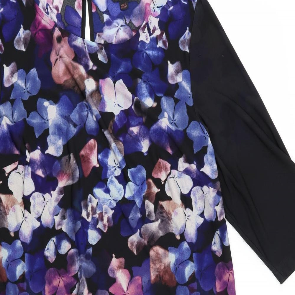 Ann Scholz Womens Purple Floral  Shift  Size 14