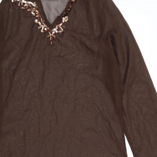 Evie Womens Brown   Tunic Blouse Size S