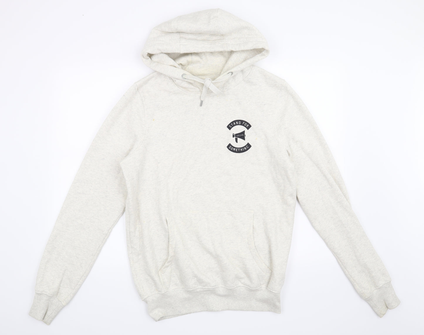 Earth Positive Womens Beige   Pullover Hoodie Size S  - Stand for Something Vegan