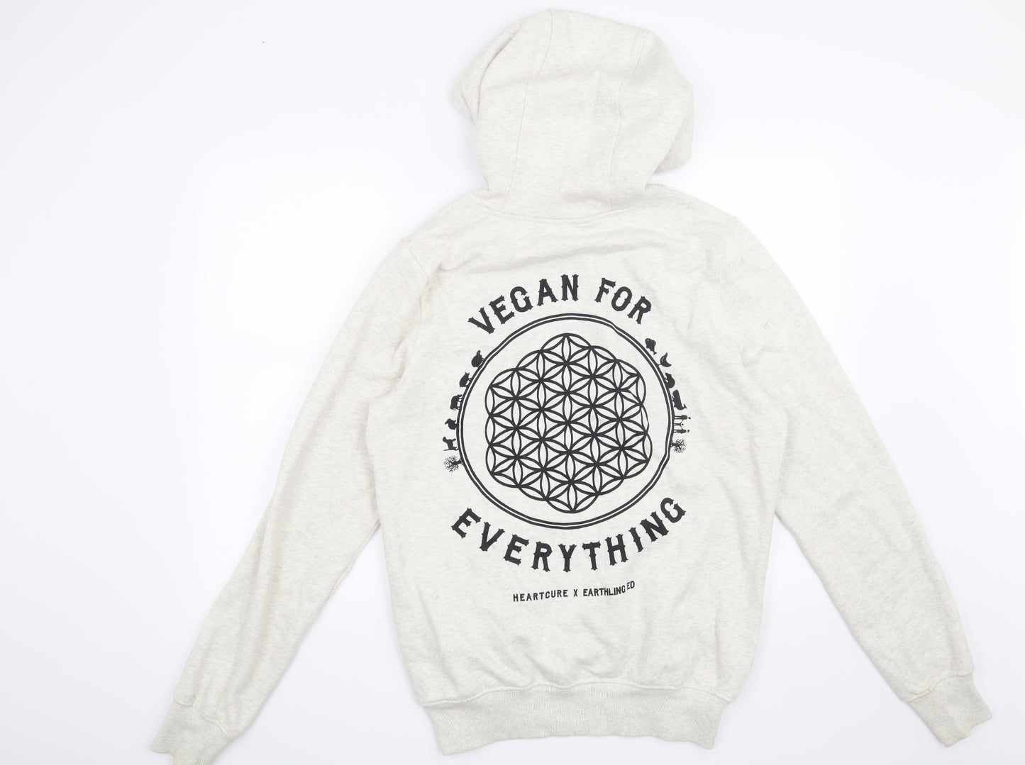 Earth Positive Womens Beige   Pullover Hoodie Size S  - Stand for Something Vegan