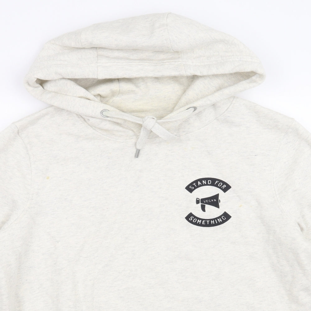 Earth Positive Womens Beige   Pullover Hoodie Size S  - Stand for Something Vegan