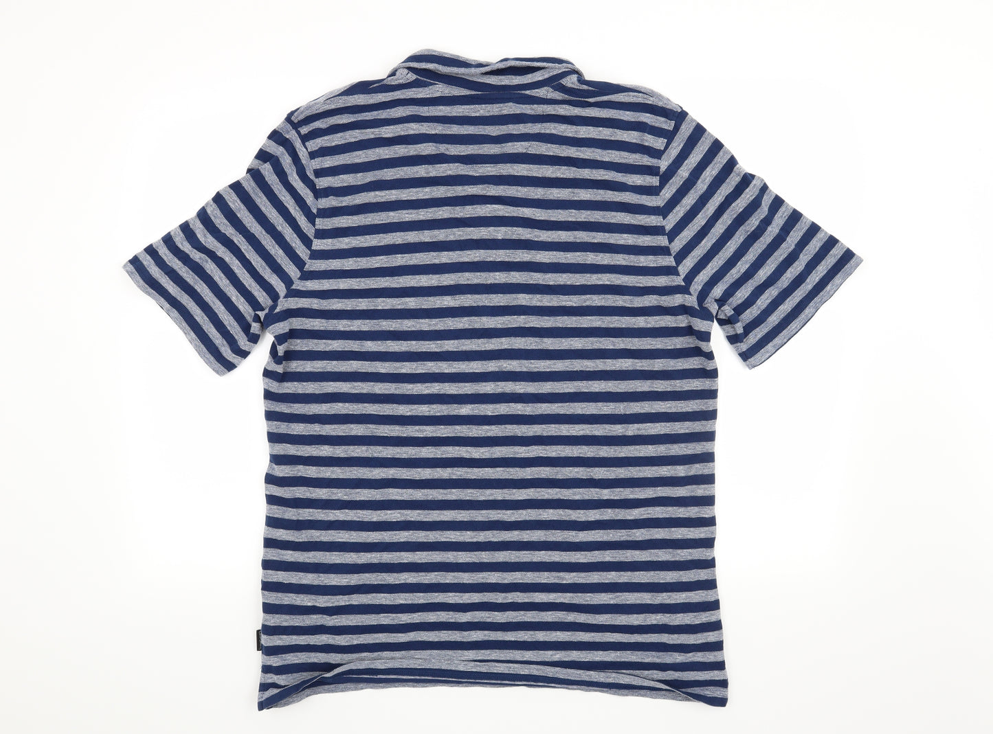 Oliver Sweeney Mens Blue Striped   Polo Size L