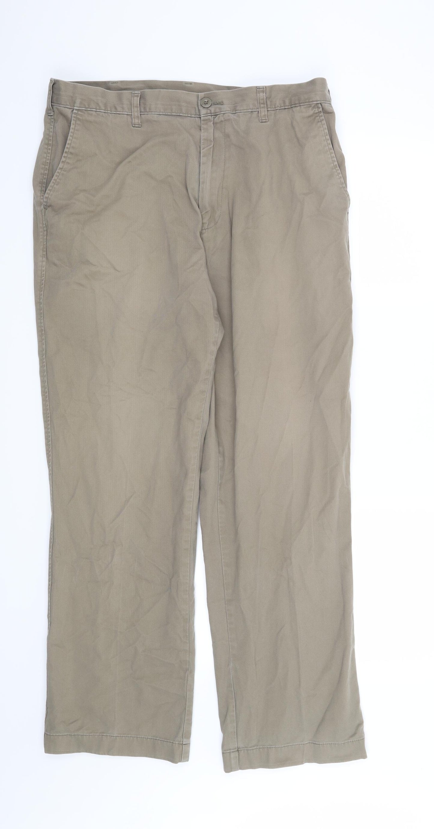 Marks and Spencer Mens Green   Chino Trousers Size 36 L31 in