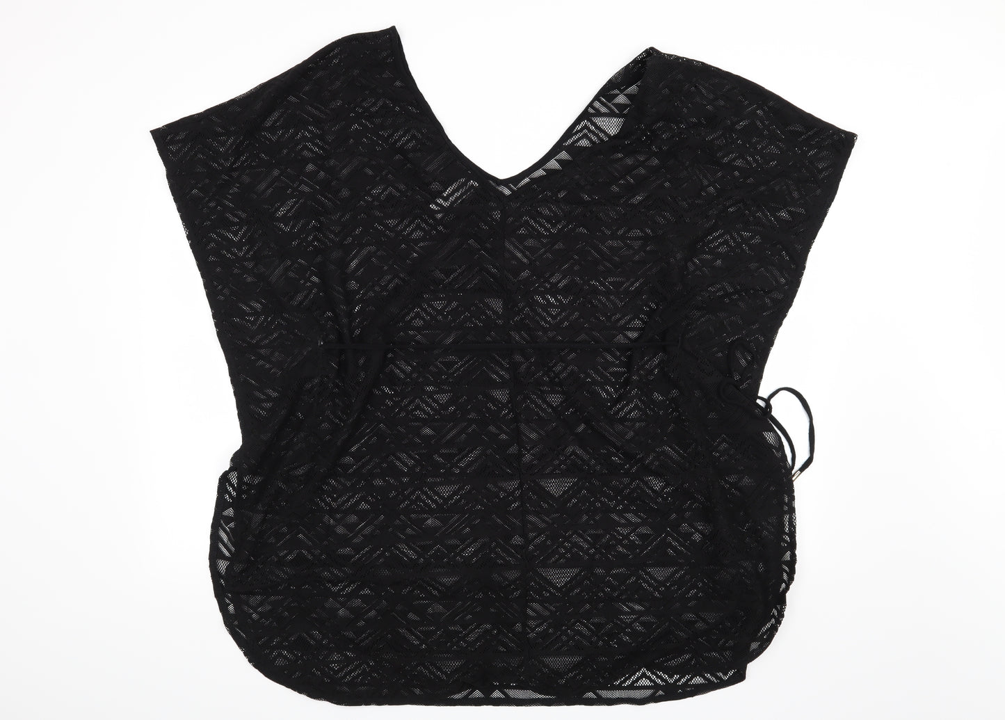 Ocean Club Womens Black Geometric  Tunic Blouse Size 14