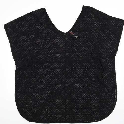 Ocean Club Womens Black Geometric  Tunic Blouse Size 14