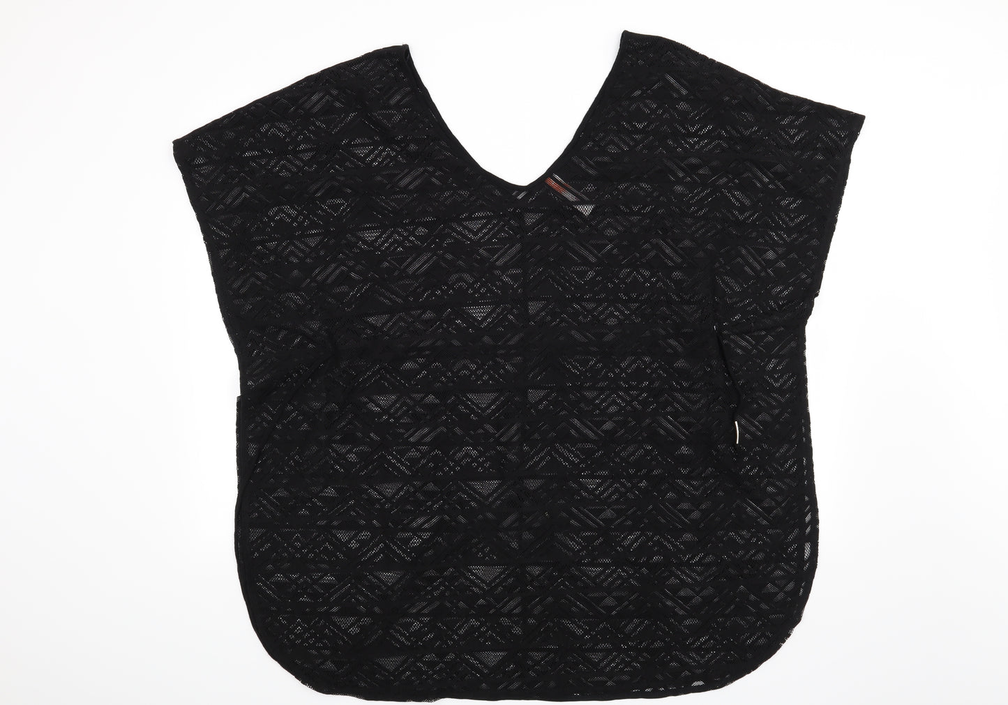 Ocean Club Womens Black Geometric  Tunic Blouse Size 14