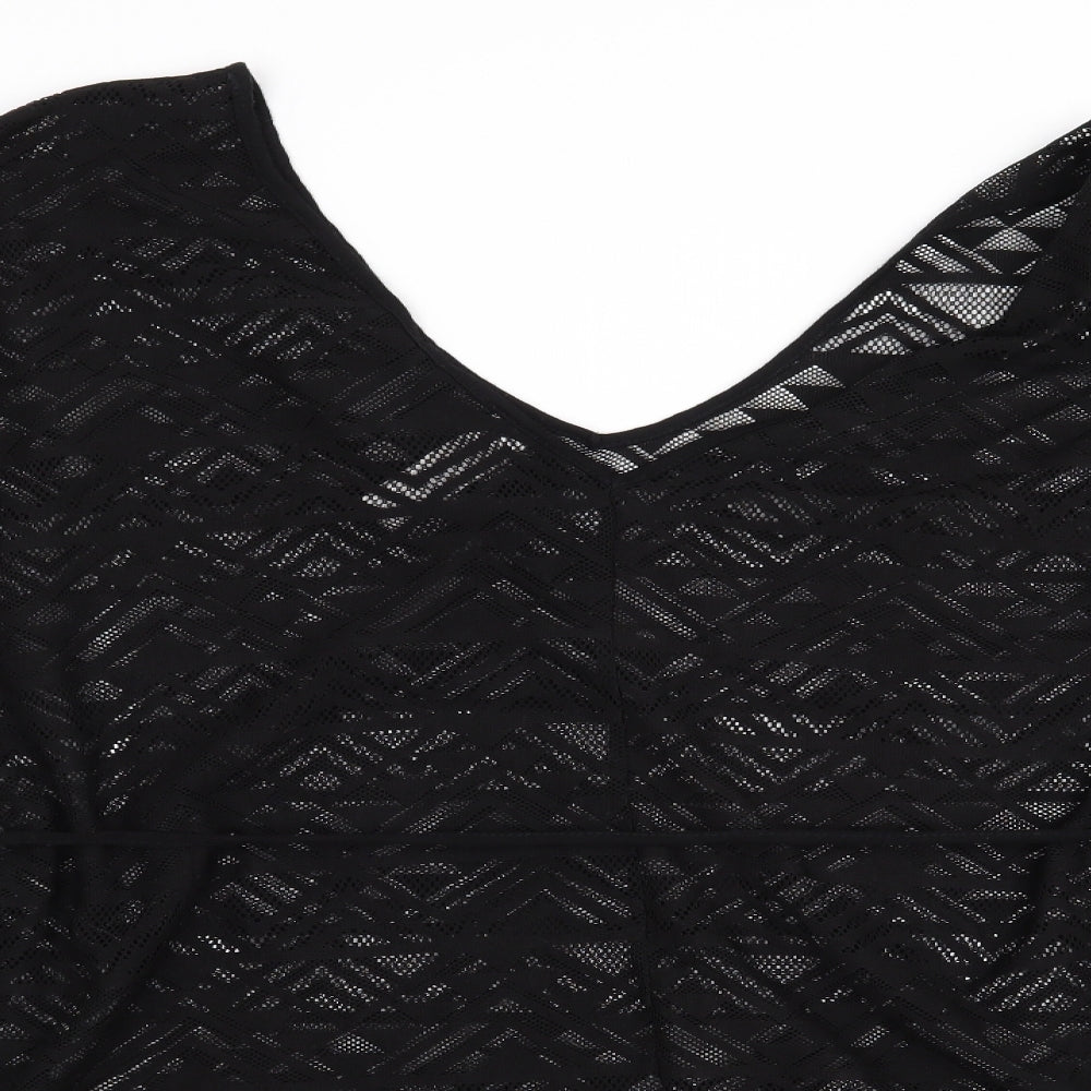 Ocean Club Womens Black Geometric  Tunic Blouse Size 14