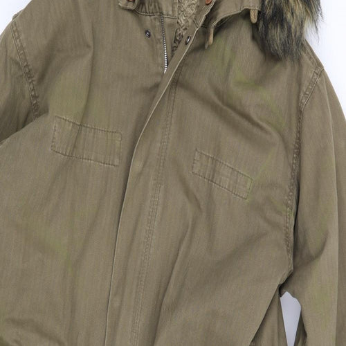 FCUK Jeans Mens Green   Overcoat Coat Size XL