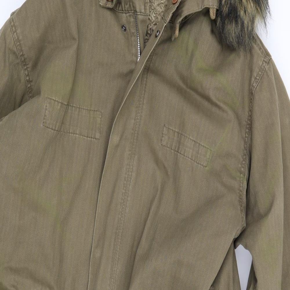 FCUK Jeans Mens Green   Overcoat Coat Size XL