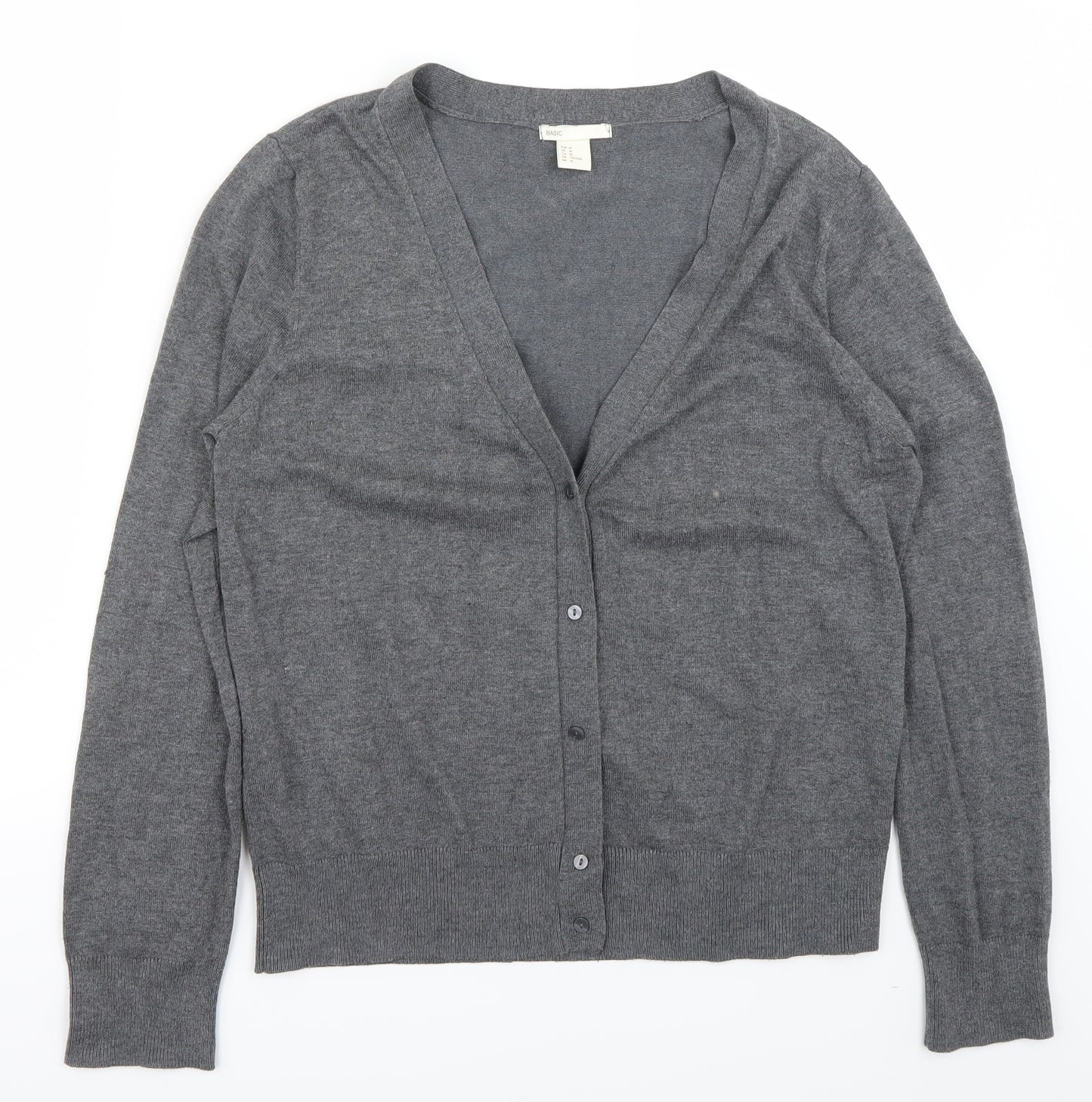 H&M Womens Grey   Cardigan Jumper Size M