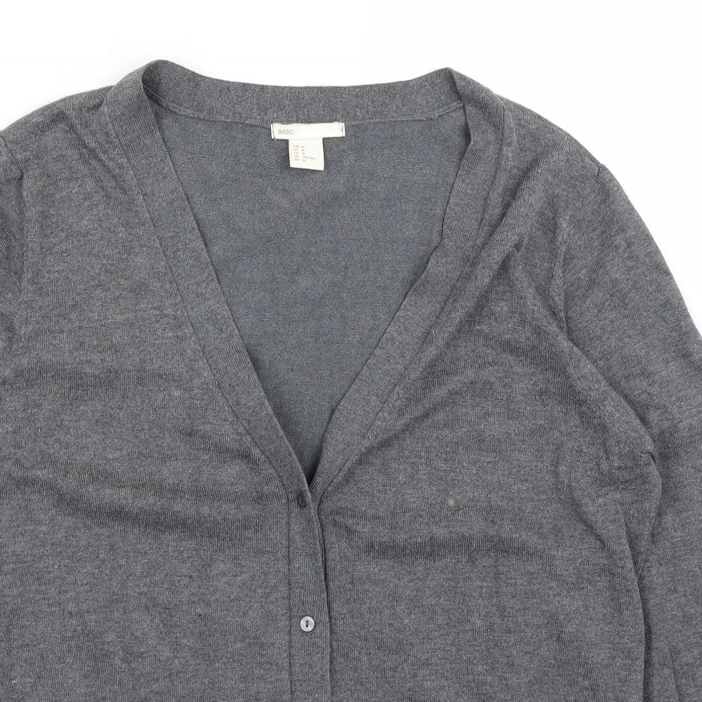 H&M Womens Grey   Cardigan Jumper Size M