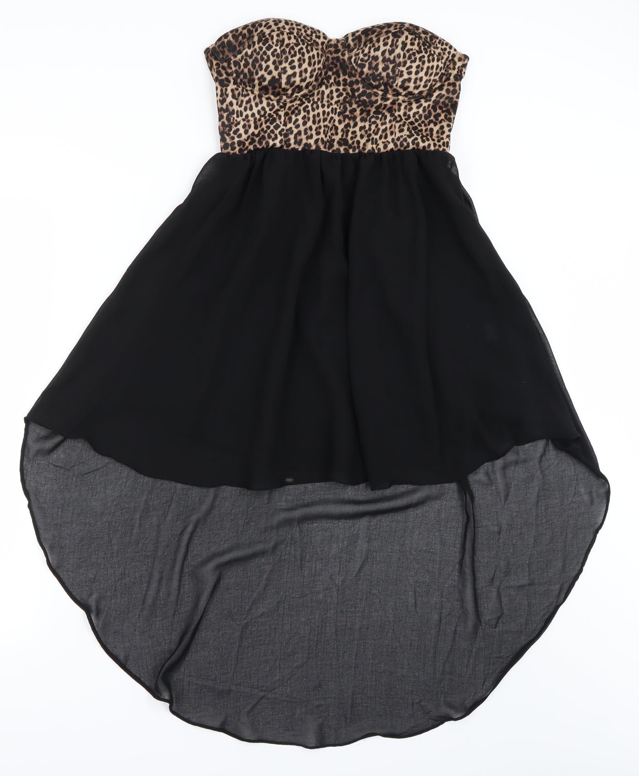 Glamorous Womens Black Animal Print  Fit & Flare  Size 10