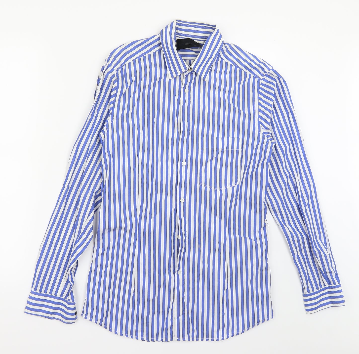 Diesel Black Gold Mens Blue Striped   Button-Up Size 44