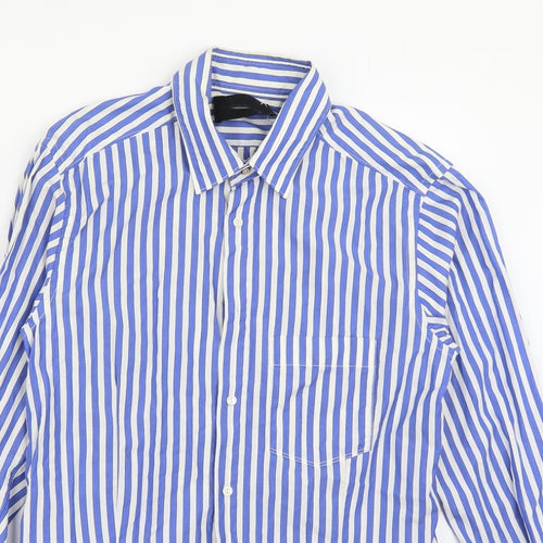 Diesel Black Gold Mens Blue Striped   Button-Up Size 44