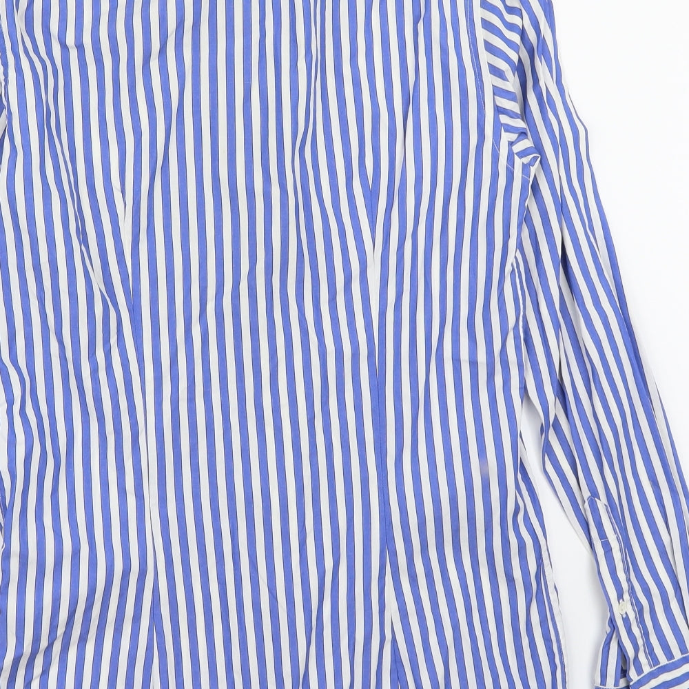 Diesel Black Gold Mens Blue Striped   Button-Up Size 44