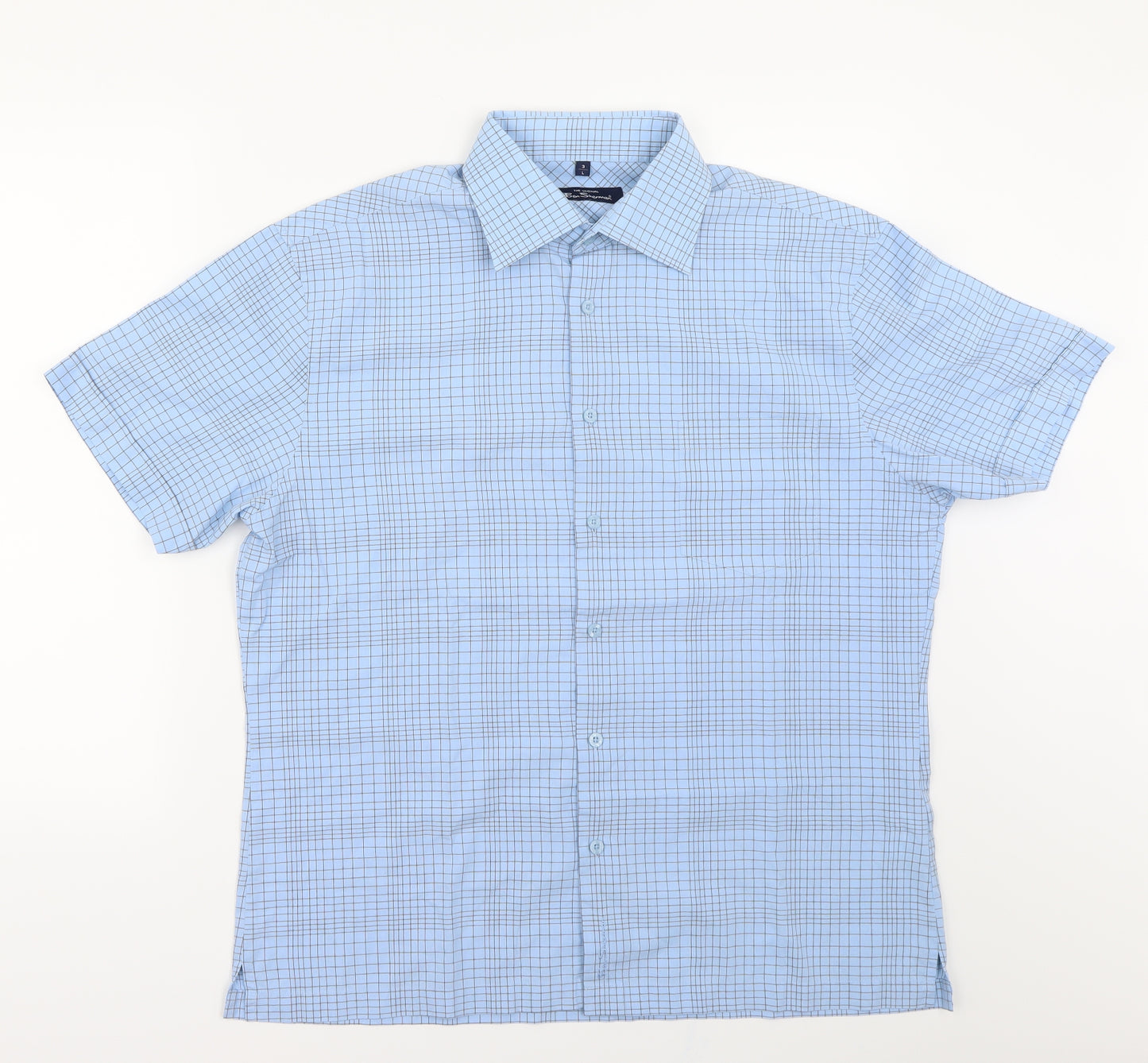 Ben Sherman Mens Blue Check   Button-Up Size L