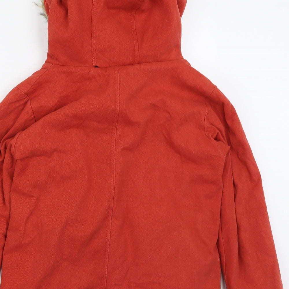 Ruidiya Womens Orange   Overcoat Coat Size L