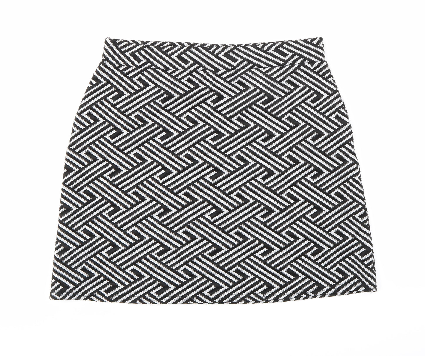 Miss Selfridge Womens Black Geometric  Mini Skirt Size 12