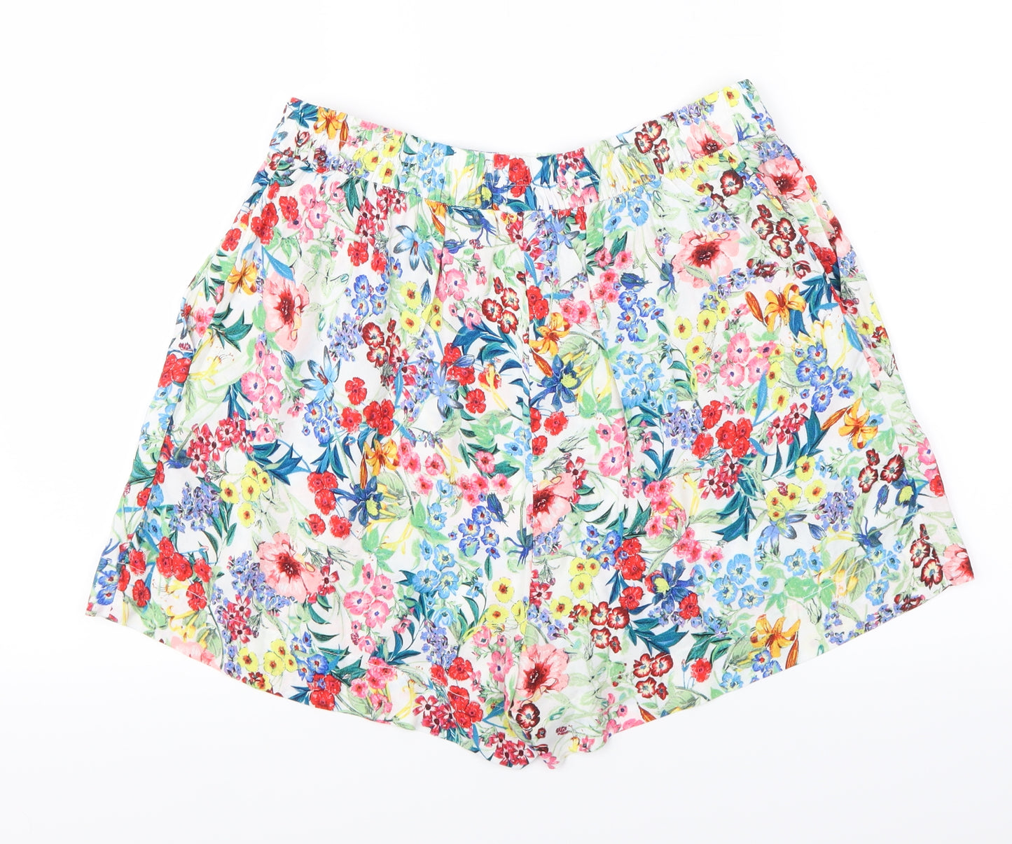 Preworn Womens White Floral  Hot Pants Shorts